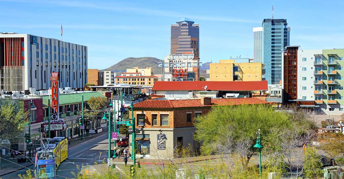 An image of downtown Tucson, Arizona
